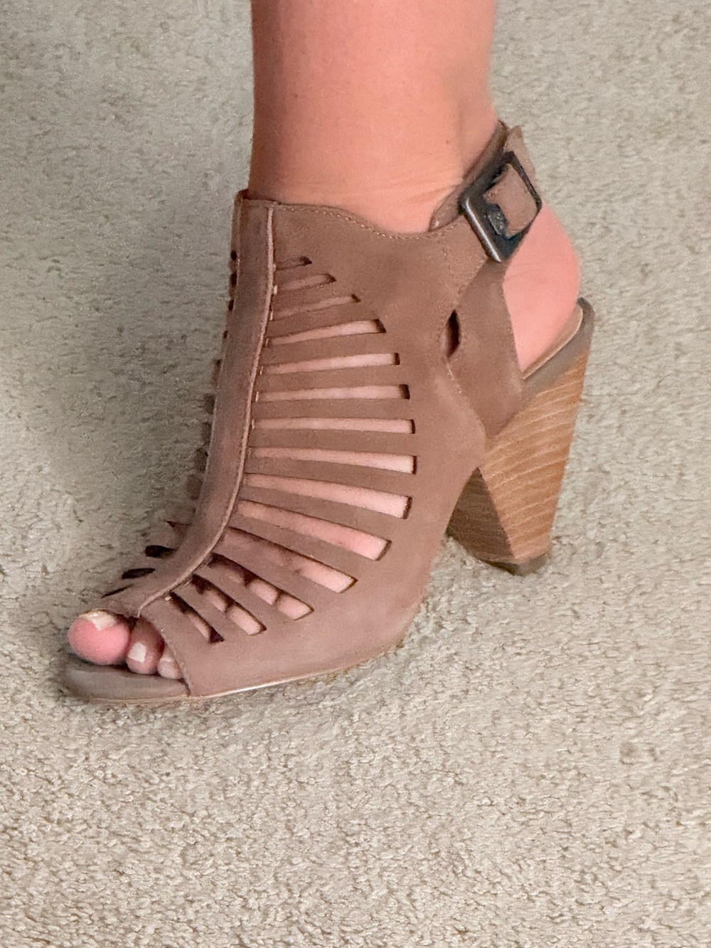 Vince Camuto Taupe Strappy Heels